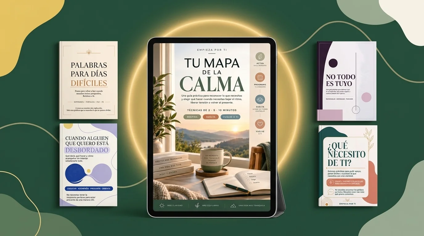 Tu Mapa de la Calma al centro rodeado por los cuatro recursos complementarios